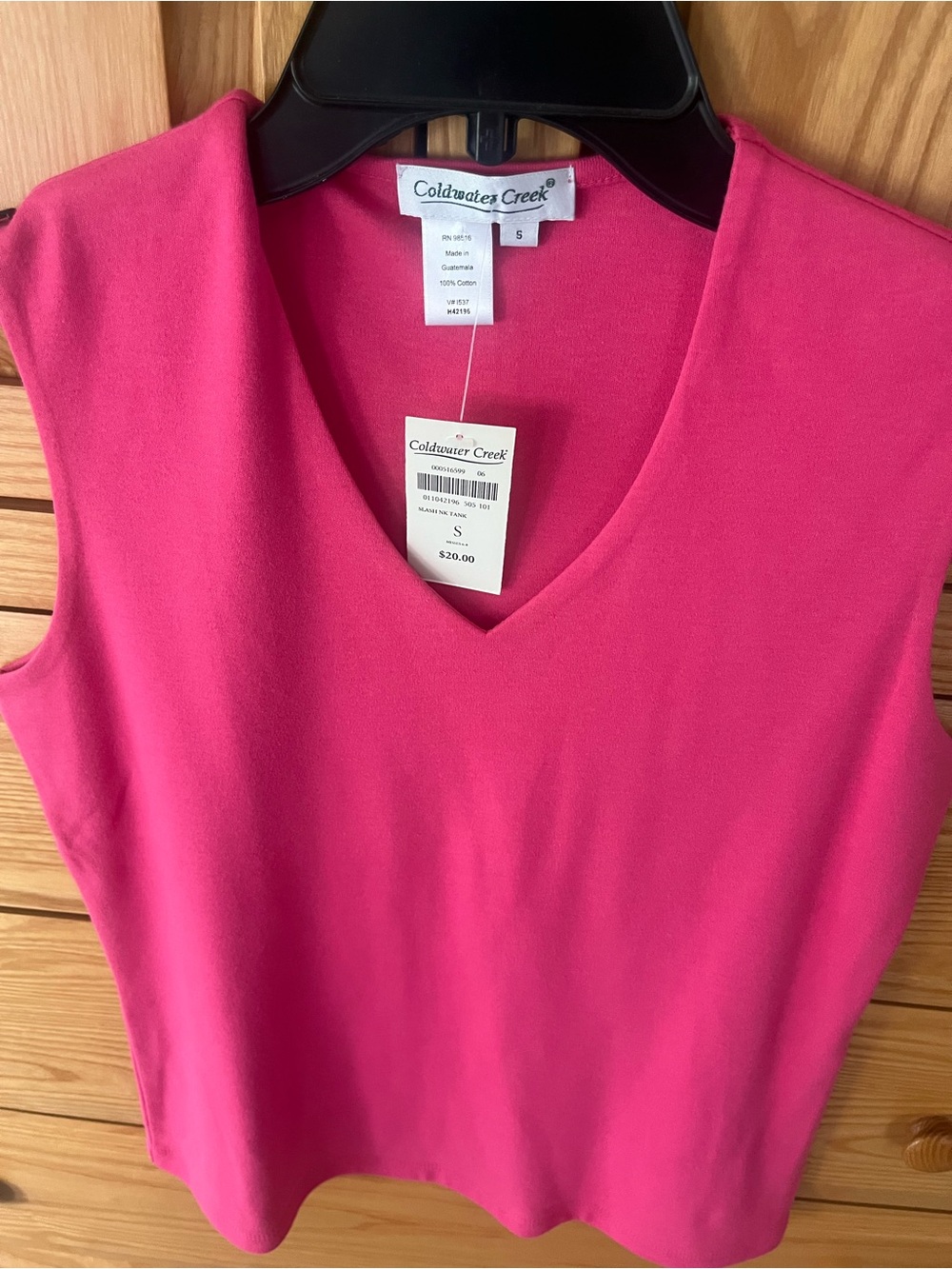 Coldwater Creek NWT Sleeveless V-Neck Tank Top - Bright Pink